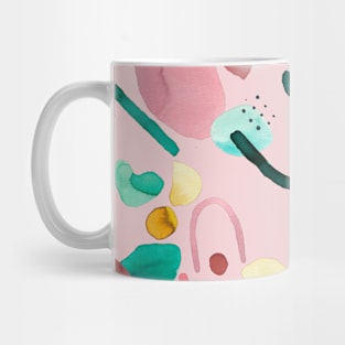 Geometric Organic Pieces PINK GREEN Mug